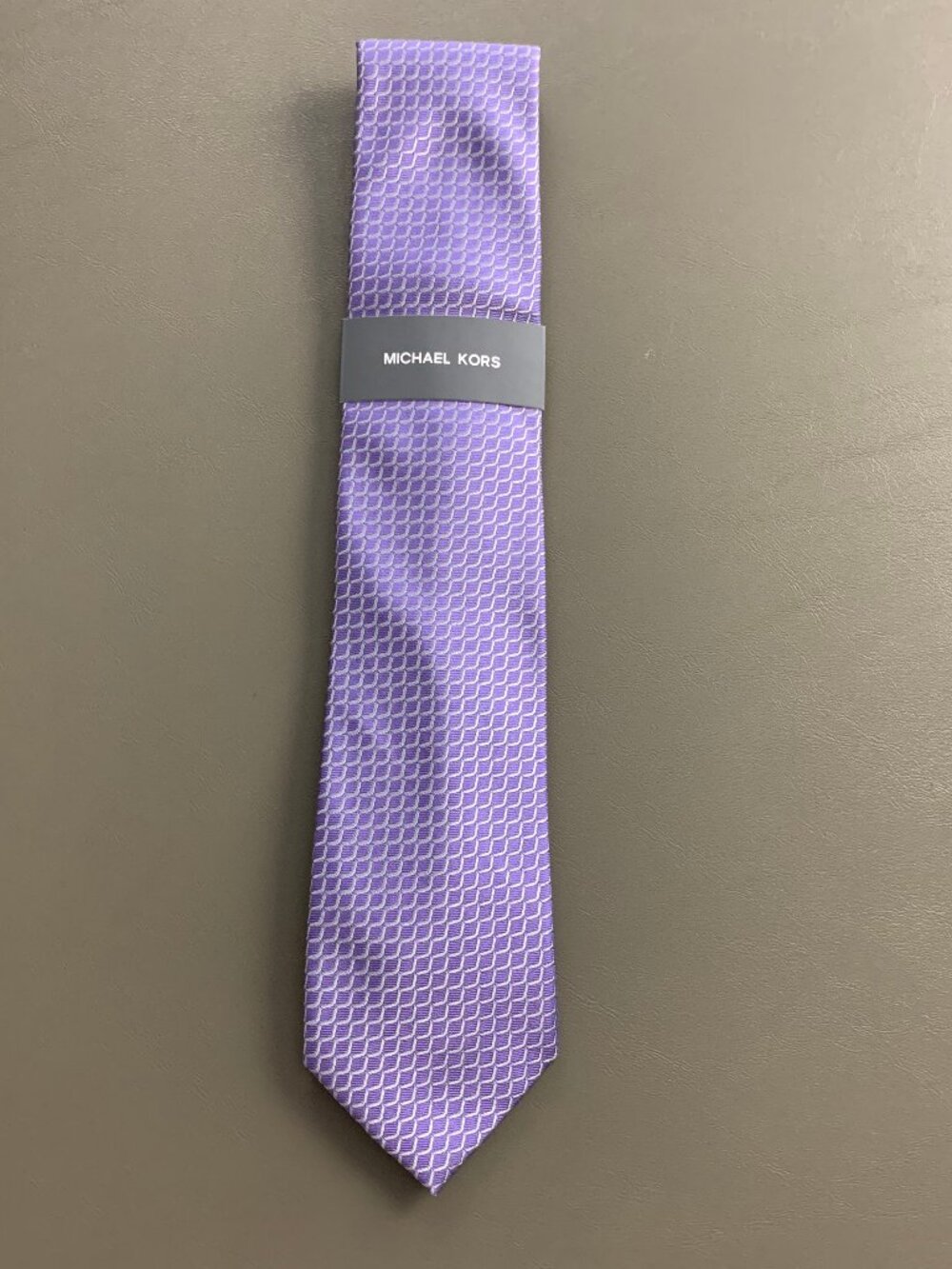 Michael Kors Men's 3'' Polyester and Silk Neck Tie, Purple Sandler Geometric, OS